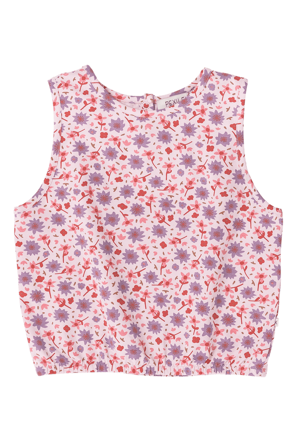 Top with Circle open back Flower