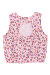Top with Circle open back Flower