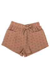 Broderie Short Tawny Brown