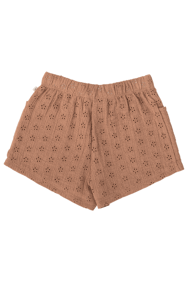 Broderie Short Tawny Brown