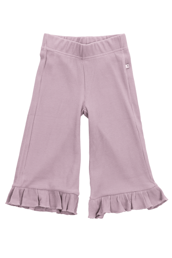 Wide Trousers with Ruffle Detail Waffle Seafrog