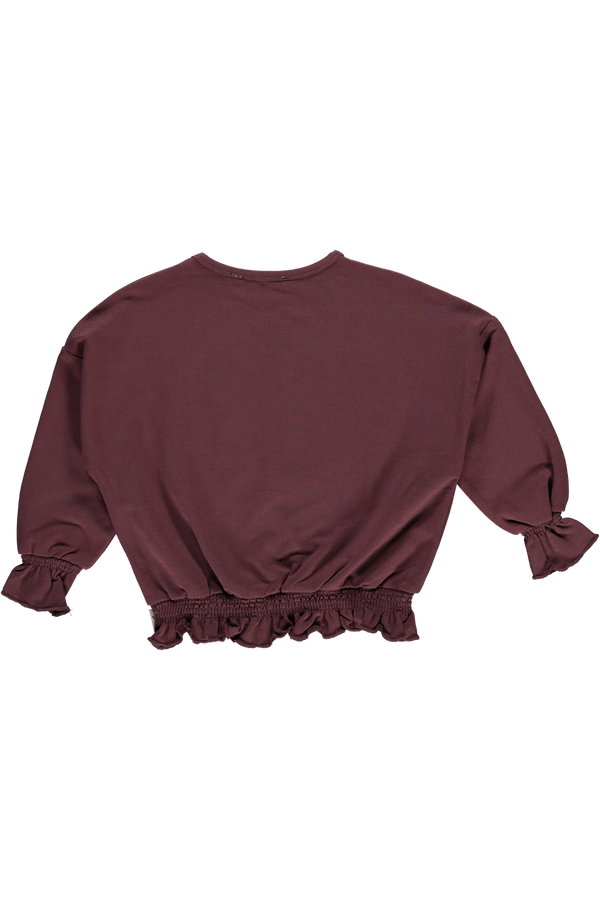 Sweater with ruffles Grape Skin