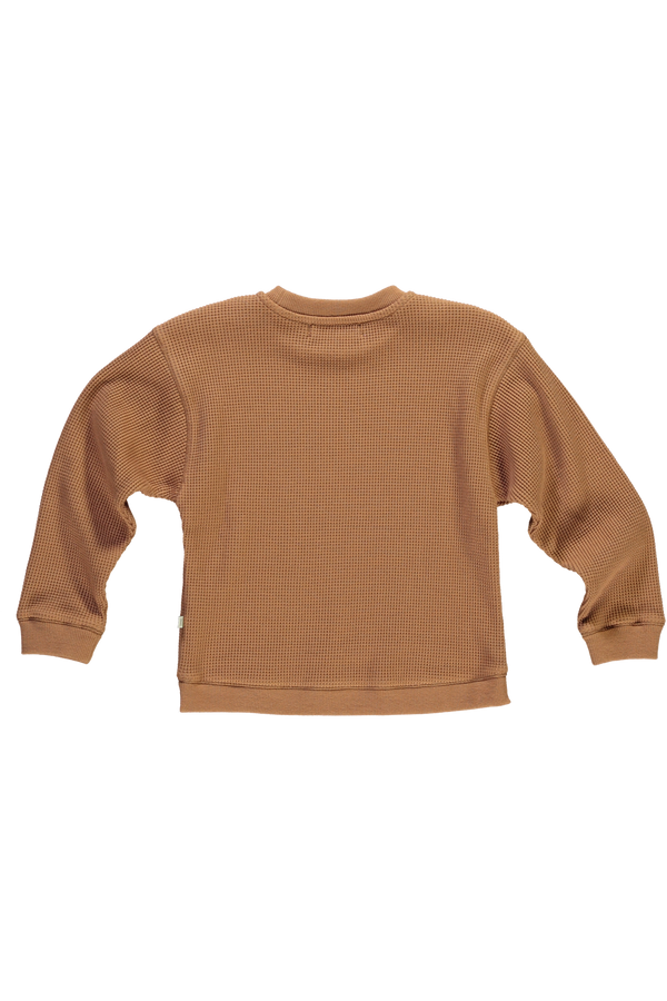 Basic sweatshirt in waffle fabric